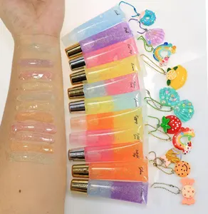 Brillo de labios con logotipo personalizado para niños, brillo de labios vegana transparente para niños, venta al por mayor