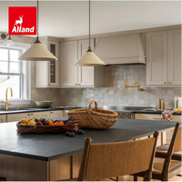 Allandcabinet Armoires de cuisine Shaker de luxe à cadre plein, en contreplaqué peint, avec portes vitrées à meneaux