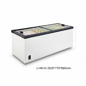 Refrigerador de mostrador de boca plana con capacidad de enfriamiento eficiente para carne/pescado fresco en supermercados - Product Image 1
