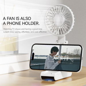 T20 2025 nouveau produit Mini ventilateur de poche puissant portable USB Rechargeable Portable 5th Gear Mini ventilateur avec Base pour la famille - Product Image 5