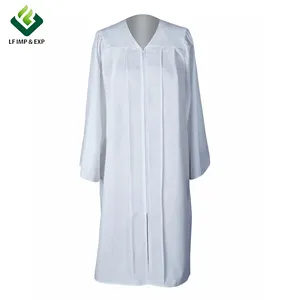 El uniforme de la escuela Unisex adulto acabado en blanco mate de graduación vestido sin tapa y borla