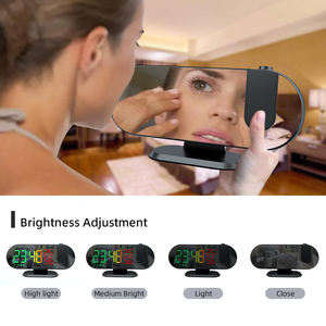 Radio FM Projection Réveil Double Alarmes Miroir Affichage Température et Humidité Numérique LED Miroir Horloge avec <span class=keywords><strong>Projecteur</strong></span> - Product Image 5