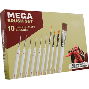 Nouveauté, lot de 10 pinceaux à peinture en nylon faits à la main, manche blanc, kit de loisirs, pinceaux de détail miniatures - Product Image 1