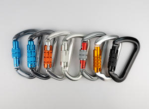 30KN คาราบิเนอร์สำหรับปีนเขาอลูมิเนียมตะขอเกี่ยวแบบสกรูสำหรับงานหนักออกแบบโลโก้ได้ตามที่ต้องการ - Product Image 4