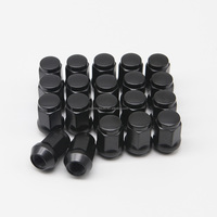 20 Piezas Tuerca de Rueda de Acero de Extremo Cerrado Hexagonal de 3/4" M12X1.5, Negra, Tipo Acorn, Grado 6.8 HF, para Reequipamiento/Actualización de Vehículos