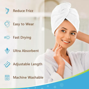 Asciugamano per Capelli in Microfibra Personalizzato con Logo per Donne, Asciugatura Rapida con Bottone, Tessuto Lavorato a Maglia per Uso Domestico - Product Image 4