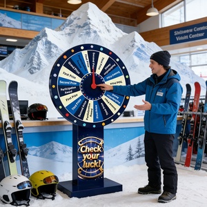 Accesorios para Puesto de Carnaval, <span class=keywords><strong>Rueda</strong></span> <span class=keywords><strong>Giratoria</strong></span> Eléctrica para Sorteo de Lotería, <span class=keywords><strong>Rueda</strong></span> de la Fortuna Digital con Luces - Product Image 1