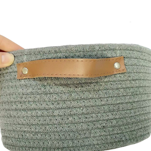 Cestini portaoggetti pieghevoli Extra Large fatti a mano cestino in corda di cotone intrecciato <span class=keywords><strong>cesto</strong></span> portabiancheria regalo giocattolo per bambini con manici - Product Image 4