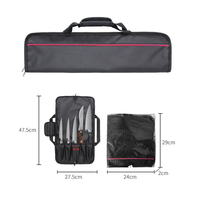 Sac à couteaux de chef imperméable en toile cirée, étui à couteaux, sacs à couteaux pour chefs professionnels avec sangle réglable
