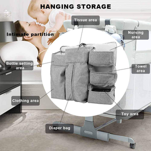 Organizador de Fraldas para Bebê com Múltiplos Bolsos para Pendurar no Berço, Organizador de Fraldas para Berçário, Armazenamento para Berço e Trocador - Product Image 5