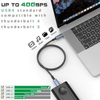 Câble USB C vers Type C Thunderbolt 3 40 Gbps 8K 60Hz Type-C USB 4.0 PD 240W Câble de charge rapide Prise en charge de la transmission audio et vidéo 4