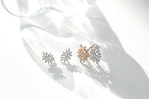 แหวนเกล็ดหิมะ ทอง 14K เพชร เครื่องประดับขายส่ง ผู้ผลิตเครื่องประดับชั้นดี แหวนดีไซน์เกล็ดหิมะแบบกำหนดเอง ผู้ผลิต OEM ODM - Product Image 4