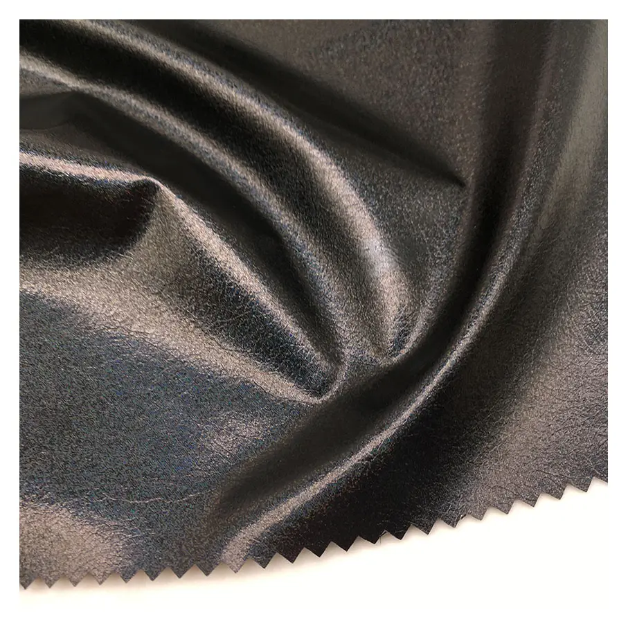 neues produkt 75d polyester transfer pu-folie glänzender lederstoff für kleidung