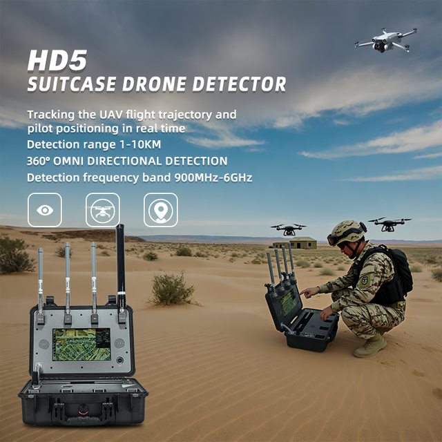 Greetwin Portable Drone Detection System 1-10km UAV Signal Detector 900MHz-5.8GHz 360 Full Coverage FPV Signal Detector