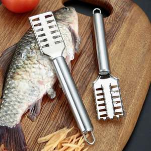 Couteau à écailles de poisson en acier inoxydable avec manche en bois, écologique, durable, outil de cuisine pour usage domestique - Product Image 2