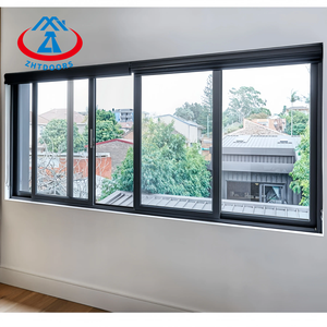 Zhtdoors an ninh màu đen nhôm Mỹ phong cách điện 60x60 trượt đổ cửa sổ - Product Image 1