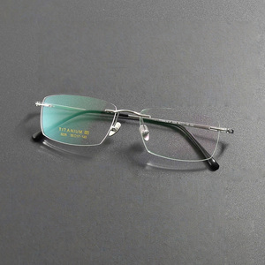 <span class=keywords><strong>Gafas</strong></span> de Titanio Hechas a Mano, Montura Cuadrada Irregular, <span class=keywords><strong>Gafas</strong></span> con Protección Anti-luz Azul - Product Image 5