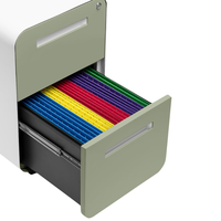 Armoire à dossiers à 2 tiroirs avec serrure à combinaison, entièrement assemblée sauf les roulettes, armoires à dossiers mobiles sous le bureau pour le bureau à domicile