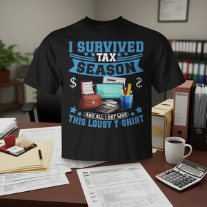 Camiseta “Sobreviví a la temporada de impuestos”, regalo de trabajo para contadores públicos - Product Image 3