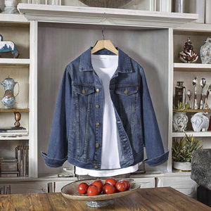 Veste en jean en coton de style célébrité, coupe ample, à manches longues, boutonnée, décontractée, printemps, de qualité supérieure, écologique, coupe-vent - Product Image 3
