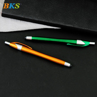 Stylo bille personnalisé BKS en forme de lance, pointe 1,0 mm, en métal coloré, logo plastique, encre noire, UV/numérique