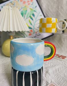 Tazas de café de cerámica pintadas a mano personalizables, diseños artísticos únicos, perfectas para el uso diario doméstico, reuniones de fiesta y regalos - Product Image 3