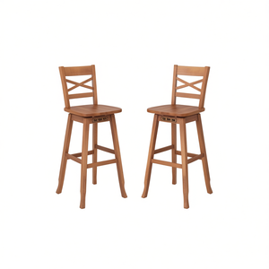 Ensemble de 2 tabourets de bar en bois de 30 pouces avec siège pivotant pour bars et cuisines - Product Image 1