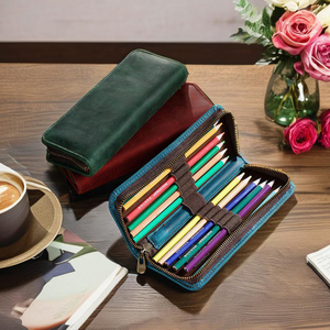 Пенал из натуральной кожи с застежкой-молнией - Product Image 1