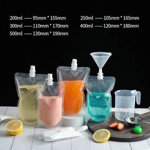 Venta al por mayor personalizado de grado alimenticio transparente claro bebida líquido plástico Stand <span class=keywords><strong>Up</strong></span> bolsa contenedor de bebidas con pico - Product Image 4