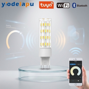 Tuya Wi-Fi 5W 2700-6500K Dimmable Smart G9 LED Bulb AC110V AC220V Smart Bulb Alexa Google APP Voice Control E14/E17 CRI 80