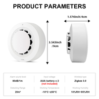 Système d'alarme domestique portable haute sensibilité Wale, détecteur de fumée et d'incendie Tuya Zigbee, capteur, application, télécommande, ABS, piles AAA