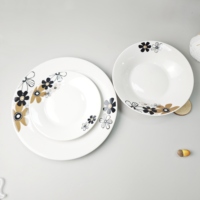 Fournisseur direct d'usine, vaisselle en céramique de bonne qualité, ensemble de 30 pièces, bol, assiette, tasse et soucoupe en porcelaine avec motif floral fantaisie