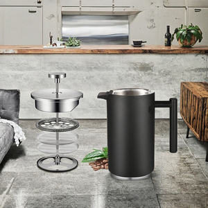 <span class=keywords><strong>Cafetière</strong></span> <span class=keywords><strong>à</strong></span> piston en verre <span class=keywords><strong>à</strong></span> double paroi isolée, carafe <span class=keywords><strong>à</strong></span> café écologique - Product Image 4