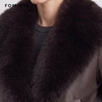 Veste en similicuir avec col en fausse fourrure, manteau court chaud d'hiver, vêtements d'extérieur décontractés en PU pour femmes, vente en gros personnalisée