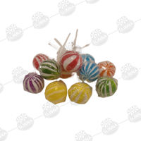 Groothandel Voetbal Lollipop Gestreepte Zoete Harde Snoepjes Kleurrijke Ronde Bal Fruit Smaak Plastic Pot Halal Bulk Lolly Snoep