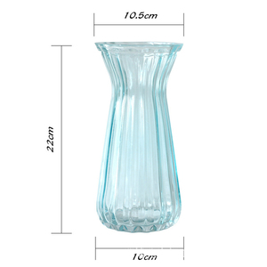 Jarrón transparente nórdico Vertical arreglo de vidrio cristal Vasa colorido para flor hidropónica logotipo personalizado aniversario - Product Image 6