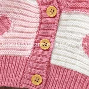 1 pièce, étiquette personnalisée, cœur aimant, tricot, printemps automne, vêtements pour bébé, nourrisson, manches longues, filles, tout-petit, pull en brocart - Product Image 5