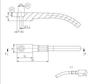 Klzd KZW-301S Rtd Temperatuursonde Met Blok En Pfa Kabel Ntc Thermistor - Product Image 3