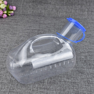 Pot urinaire transparent <span class=keywords><strong>pour</strong></span> hommes avec couvercle et échelle graduée, bouteille en plastique <span class=keywords><strong>pour</strong></span> usage nocturne, usage mains libres, embout urétral conique - Product Image 4