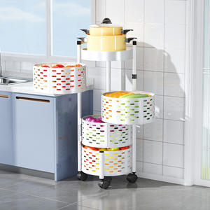Estante giratorio de cocina de varias capas, cesta para verduras, estante de almacenamiento de 360 grados con ruedas para organizar frutas y verduras - Product Image 1