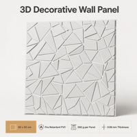 Panel Dinding PVC Modern 50x50cm Anti Air, Anti Api, Motif Retak Es 3D Artistik untuk Dekorasi Dinding Interior Rumah Tangga