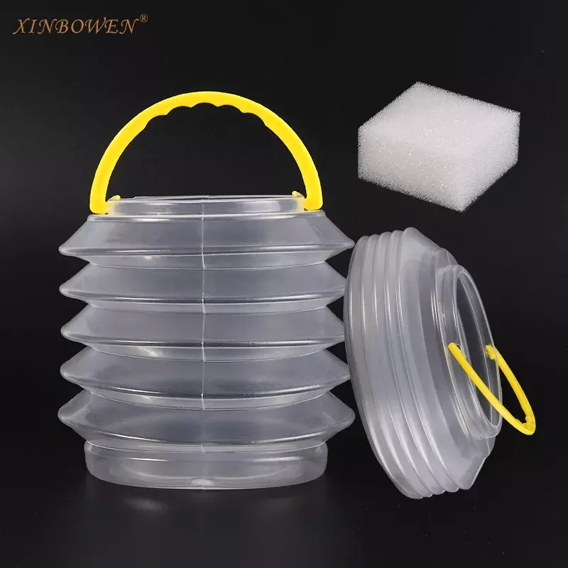 Xinbowen-pincel portátil de plástico transparente, cubo de agua para pintar con acuarela