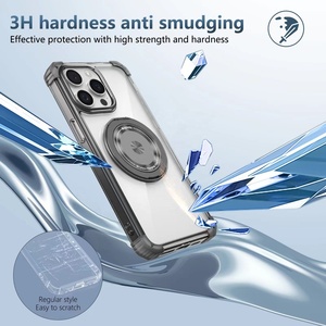Étui de téléphone transparent et rotatif avec support magnétique, protection contre les chutes, antichoc pour iPhone 14 15 Pro Max 13 14 15 Plus - Product Image 4
