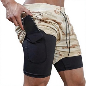 Custom Logo Men's Double <b>Layer</b> Blank Sports Athletic Workout Running Gym Shorts With Liner Breathable 2 In 1 Activewear Shorts - Product Image 1