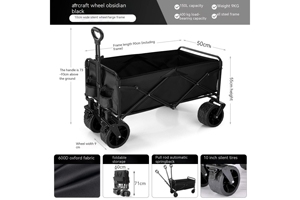 Chariot de camping à vente chaude chariot de jardin chariot de marché pliant à 4 roues produit - Product Image 5