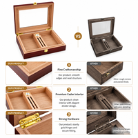 Boîte à cigares en bois personnalisée en gros avec couvercle en verre, hygromètre, doublure en cèdre, verrouillable, emballage cadeau de luxe pour le stockage des cigares