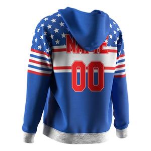 Fabricante de Uniformes Deportivos para Hombre, Manga Larga, Cuello en V, Bordado, Sublimado, Estilo Vintage, Jersey de Hockey con Capucha, Venta al Por Mayor - Product Image 4