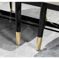 Table et chaises de salle à manger en cuir PU de luxe, vente en gros, dossier haut, pour restaurant, hôtel, maison