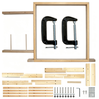 Cadre en bois pour tufting 35,5x35,5 pouces, sans clous, pour la fabrication de tapis, avec kit de tufting DIY pour pistolet à tufting et artisanat
