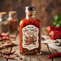 Étiquettes personnalisées pour sauce piquante, rouleaux de logos, autocollants adhésifs pour bocaux alimentaires, autocollants en vinyle imperméables pour bouteilles de sauce chili en verre